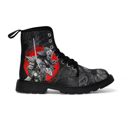 Fantasy Samurai in Helmet Unisex Canvas Boots - Image 3