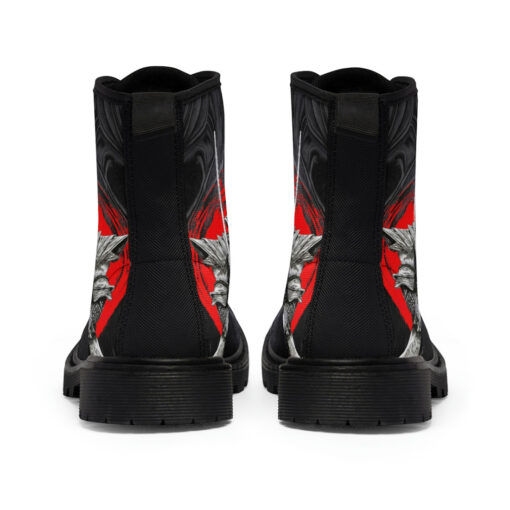 Fantasy Samurai in Helmet Unisex Canvas Boots - Image 5