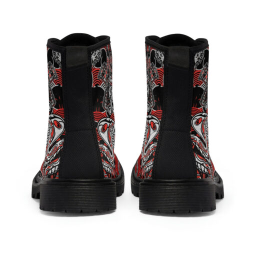 Fantasy Dragon Samurai Snake Unisex Canvas Boots - Image 5