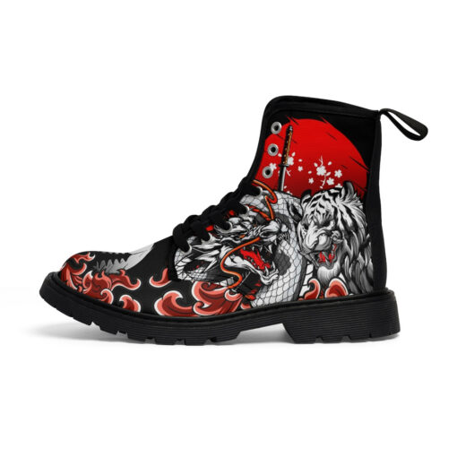 Dragon Tiger Fight Unisex Canvas Boots - Image 2