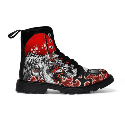 Dragon Tiger Fight Unisex Canvas Boots - Image 3