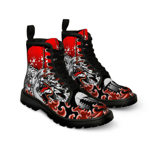 Dragon Tiger Fight Unisex Canvas Boots