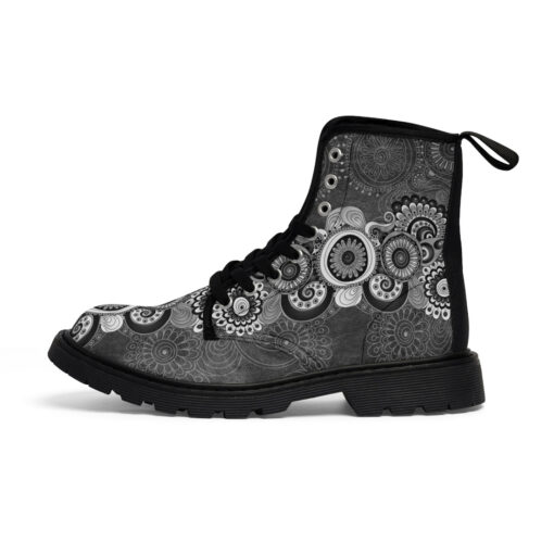 Henna Paisley Mehndi Style Unisex Canvas Boots - Image 2