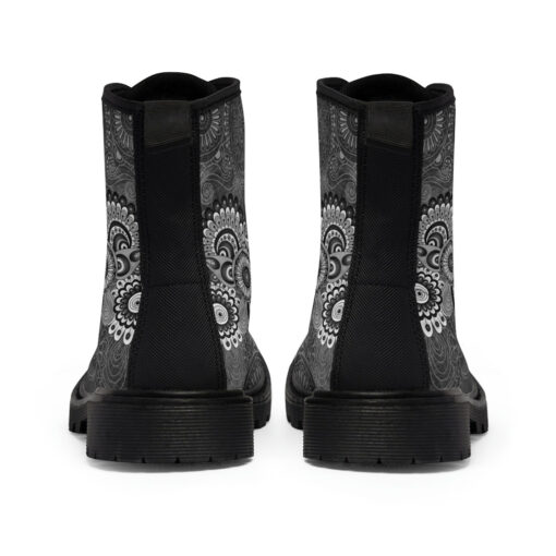 Henna Paisley Mehndi Style Unisex Canvas Boots - Image 5