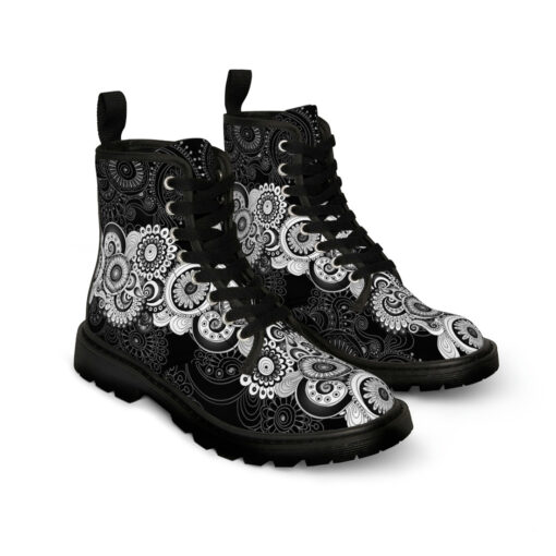 Paisley Henna Mehndi Ornament Unisex Canvas Boots