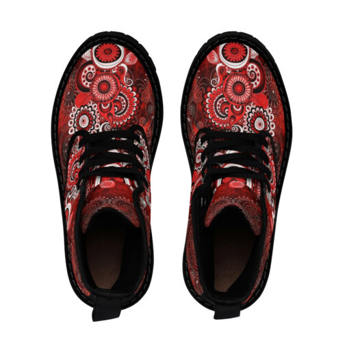 Henna Mehndi Paisley Unisex Canvas Boots - Image 4