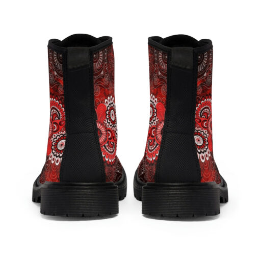 Henna Mehndi Paisley Unisex Canvas Boots - Image 5