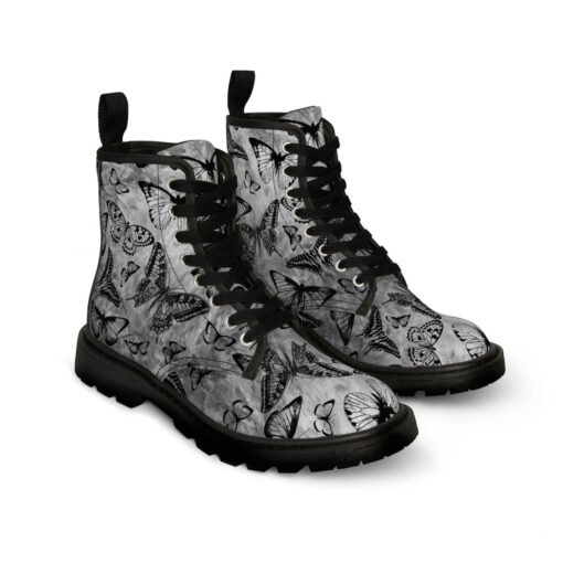 Black Butterflies Unisex Canvas Boots