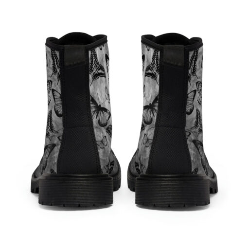 Black Butterflies Unisex Canvas Boots - Image 5