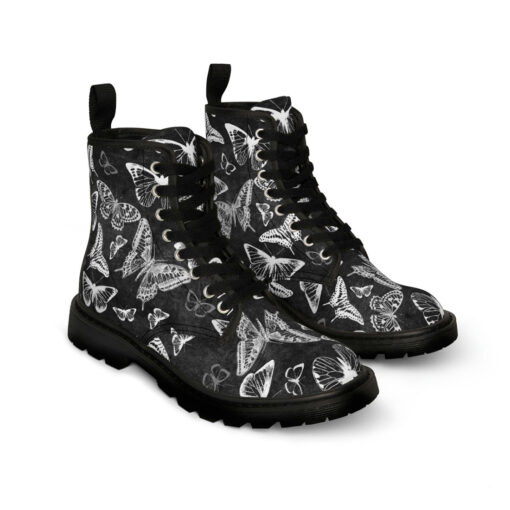 White Butterflies Unisex Canvas Boots