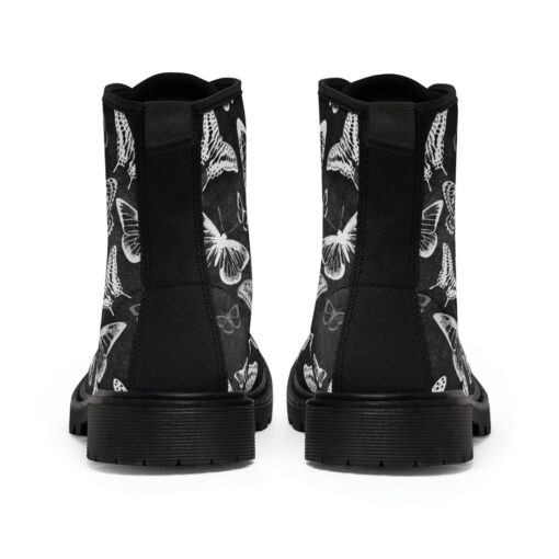 White Butterflies Unisex Canvas Boots - Image 5