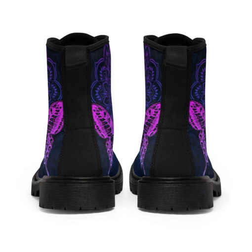 Neon Mandala And Butterfly Unisex Canvas Boots - Image 5