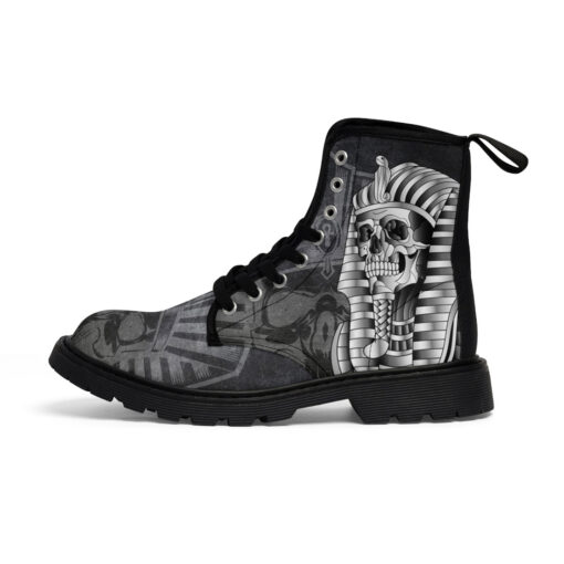 Skull Pharaoh Mask Unisex Canvas Boots - Image 2