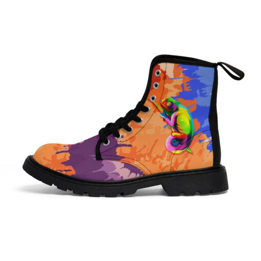 Multicolored Chameleon Unisex Canvas Boots - Image 2