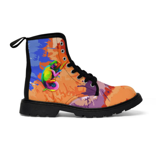 Multicolored Chameleon Unisex Canvas Boots - Image 3