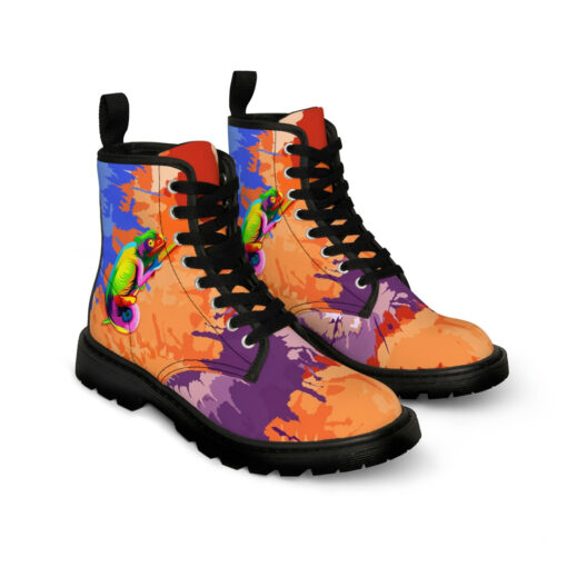 Multicolored Chameleon Unisex Canvas Boots