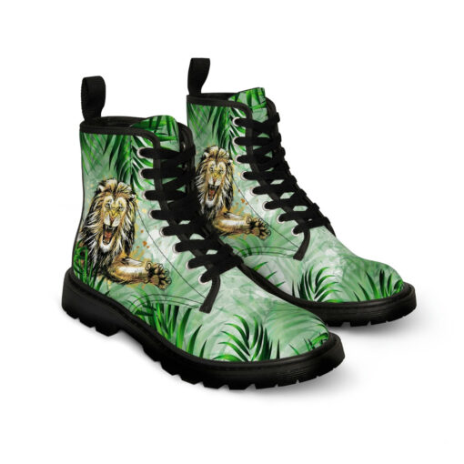 Lion Jumping from Jungle Unisex Canvas Boots