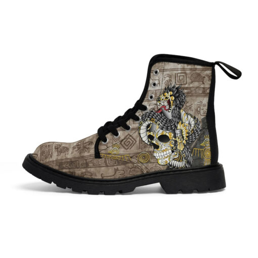 Aztec Gold Skull Canvas Boots - Image 2