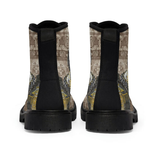 Aztec Gold Skull Canvas Boots - Image 5