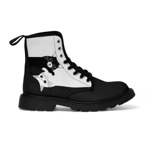 Yin Yang Cats Canvas Boots - Image 3