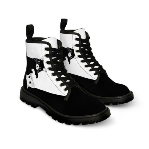 Yin Yang Cats Canvas Boots