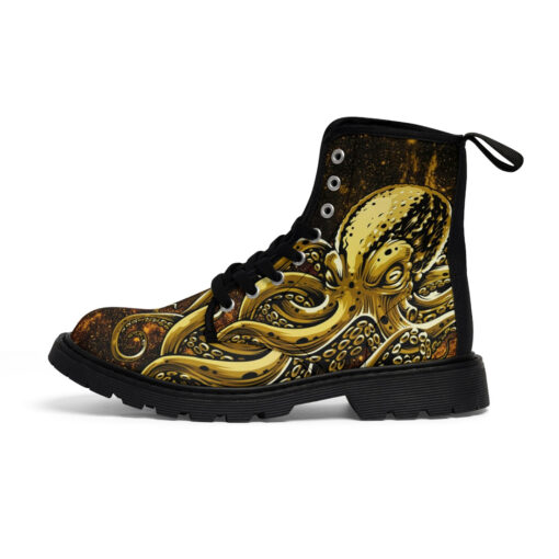 Golden Octopus Tentacles Canvas Boots - Image 2