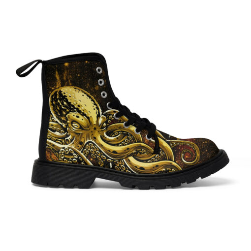 Golden Octopus Tentacles Canvas Boots - Image 3