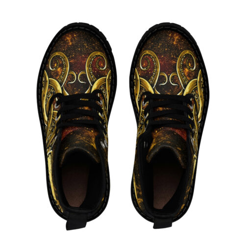 Golden Octopus Tentacles Canvas Boots - Image 4