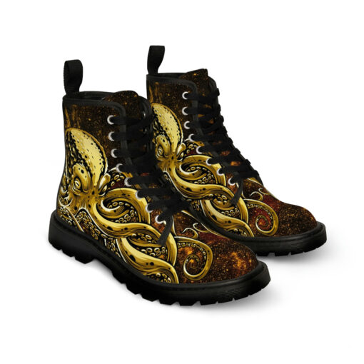 Golden Octopus Tentacles Canvas Boots