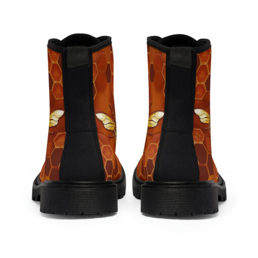 Bee Hexagons Art Canvas Boots - Image 5