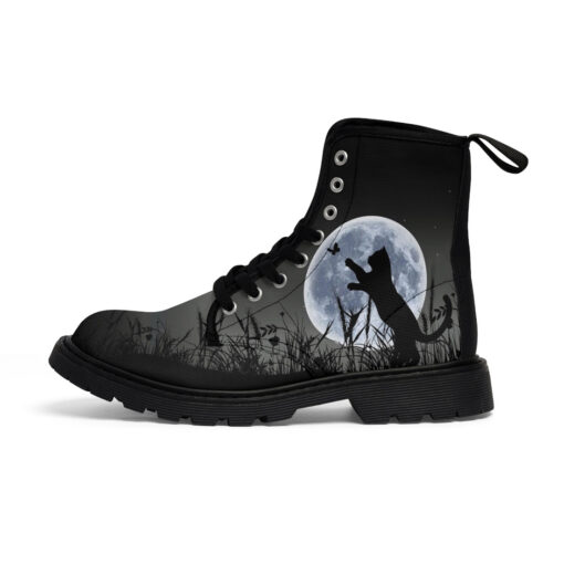 Cute Cat Silhouette Canvas Boots - Image 2