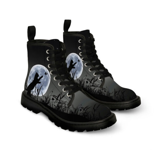 Cute Cat Silhouette Canvas Boots