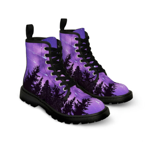 Dark Forest Meteor Shower Canvas Boots