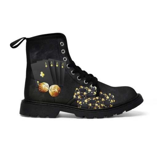 Casino Cards Dice Canvas Boots - Image 3