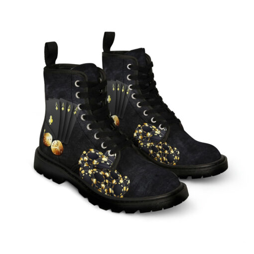 Casino Cards Dice Canvas Boots