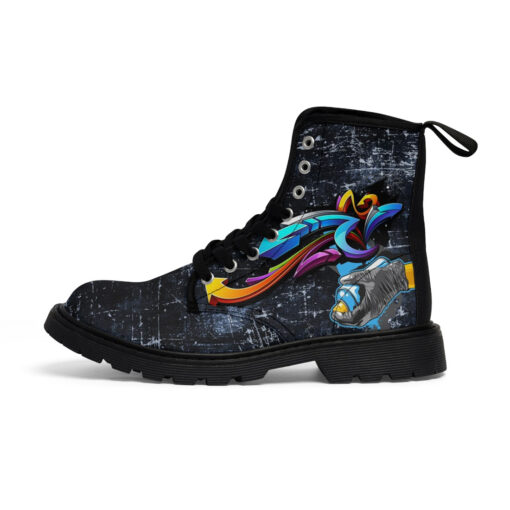 Colorful Graffiti Canvas Boots - Image 2