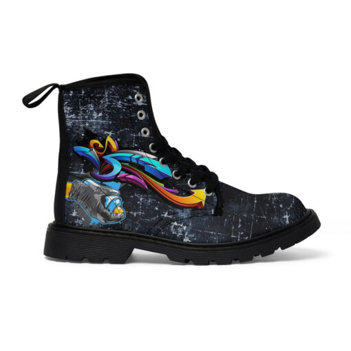 Colorful Graffiti Canvas Boots - Image 3