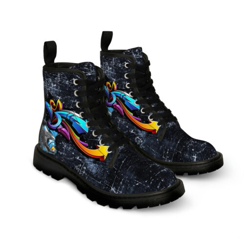 Colorful Graffiti Canvas Boots