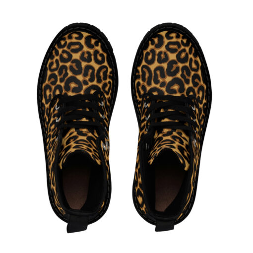 Stunning Leopard Canvas Boots - Image 4