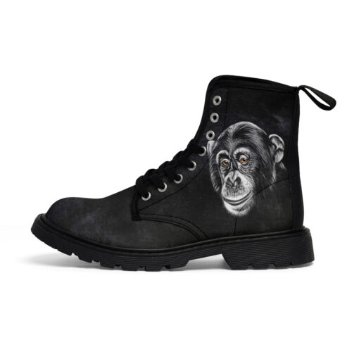 Chimpanzee Head Print Canvas Boots - Image 2