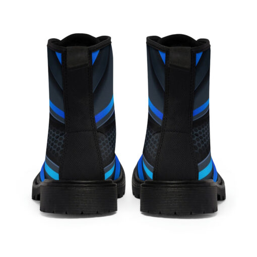 Blue Line Gradient Shapes Canvas Boots - Image 5