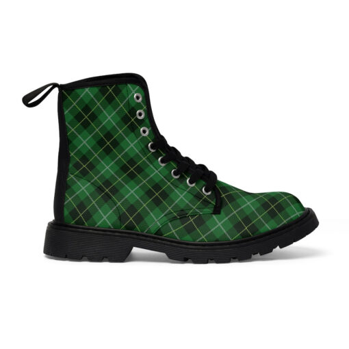 Green Tartan Plaid Canvas Boots - Image 3