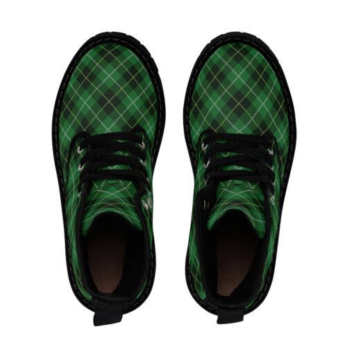 Green Tartan Plaid Canvas Boots - Image 4