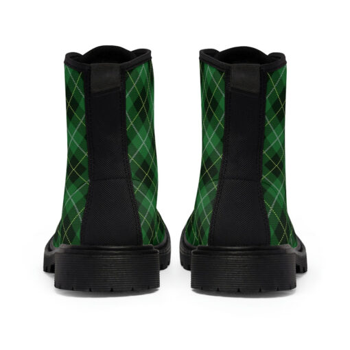 Green Tartan Plaid Canvas Boots - Image 5