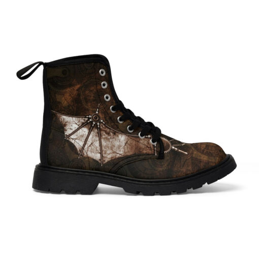 Steampunk Wings Bat Canvas Boots - Image 3