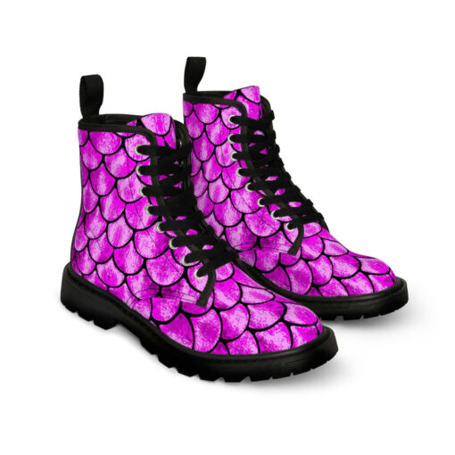 Pink Scales Canvas Boots