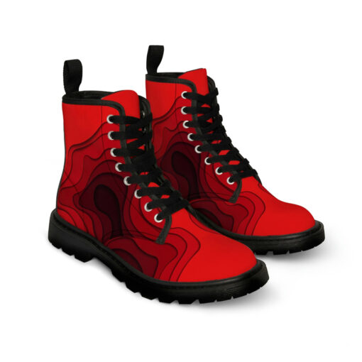 Red Waves Canvas Boots