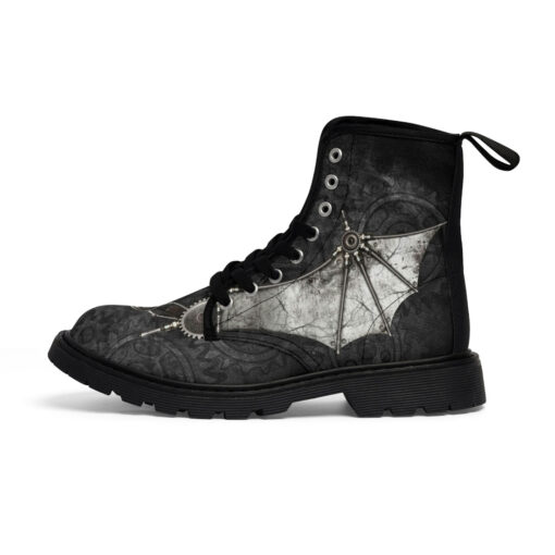 Steampunk Bat Wings Canvas Boots - Image 2