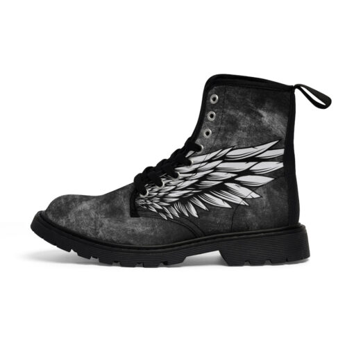 Wings Print Canvas Boots - Image 2