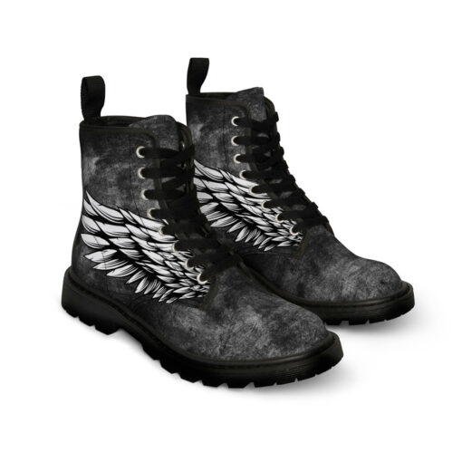 Wings Print Canvas Boots